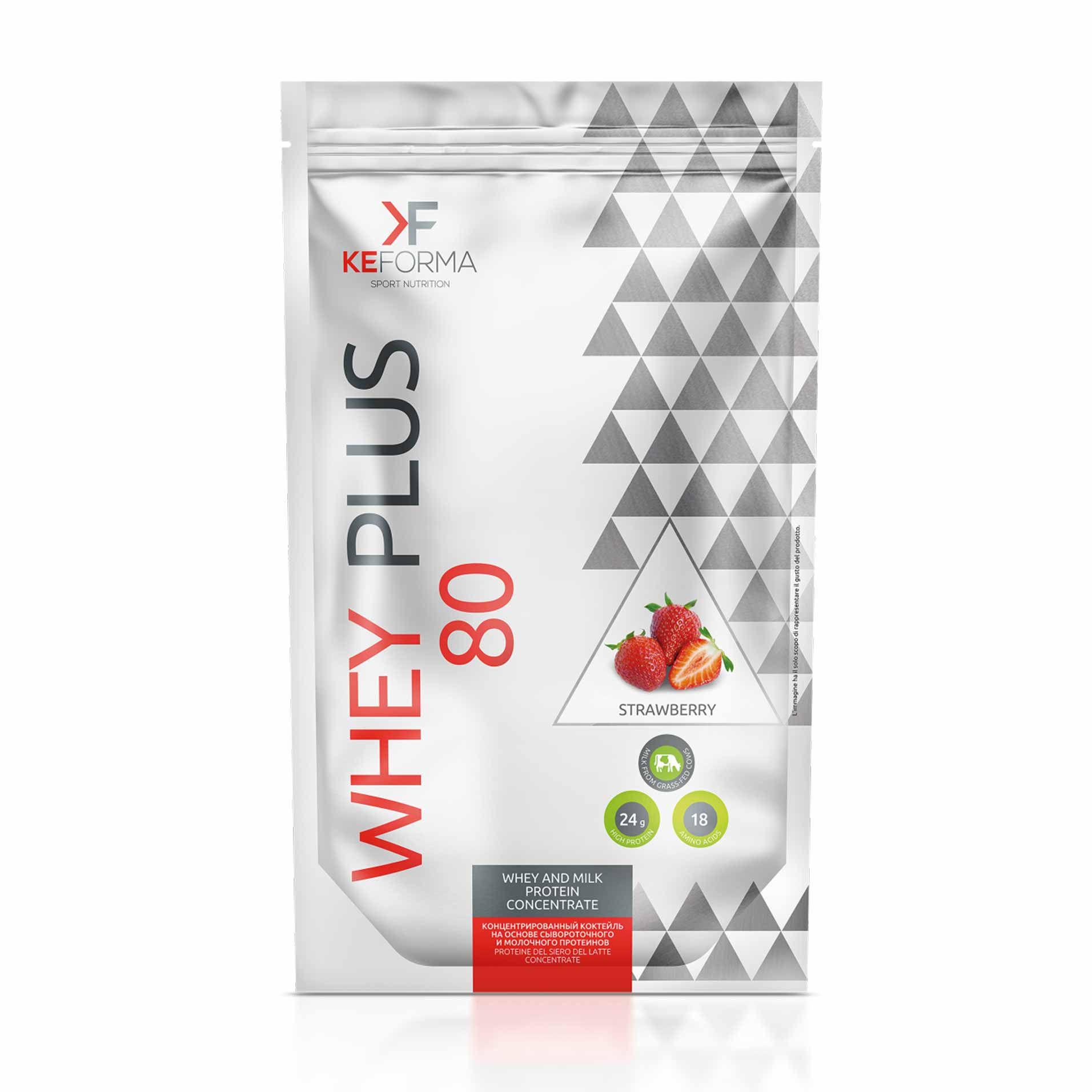 Keforma - WHEY PLUS 80 (клубника), протеиновый коктейль